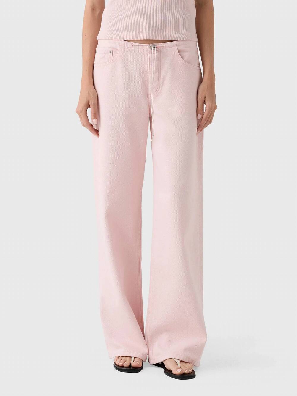NEW STILL HERE cool wide leg jean in pink